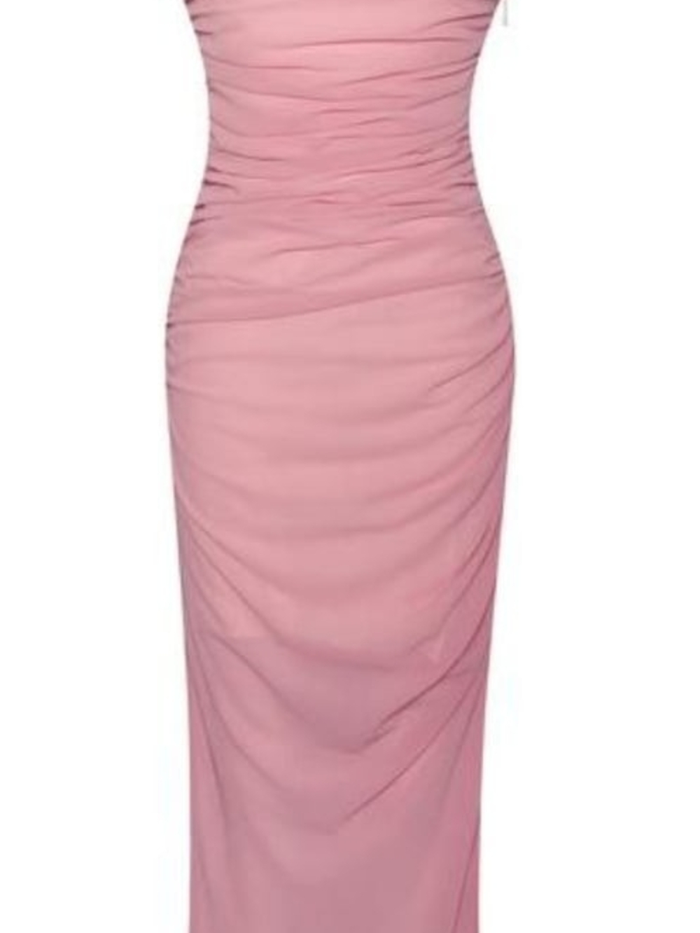 Elegant Pink Ruched Bodycon Dress
